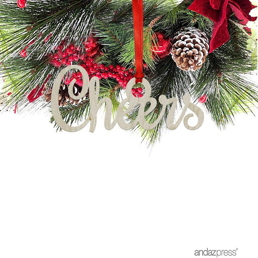 Wood Christmas Ornament  Cheers Shape Image