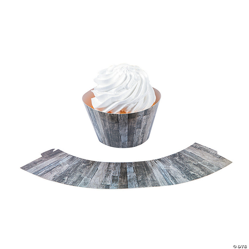 Wood Grain Cupcake Wrappers Image