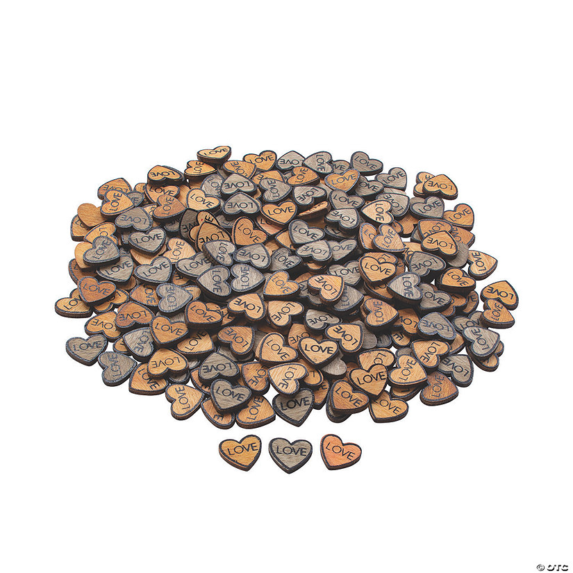 Wood Love Heart Table Scatter - 200 Pc. Image