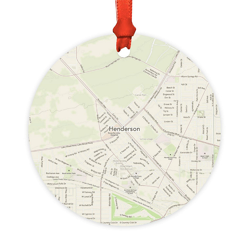 Wood MDF Ornament  Henderson, Nevada Map Image