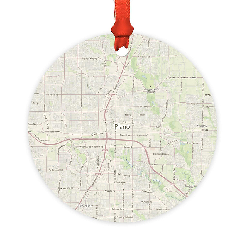 Wood MDF Ornament  Plano, Texas Map Image