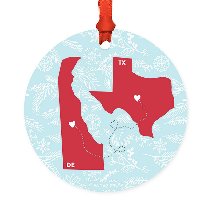 Wood MDF Ornament Texas and Delaware Image