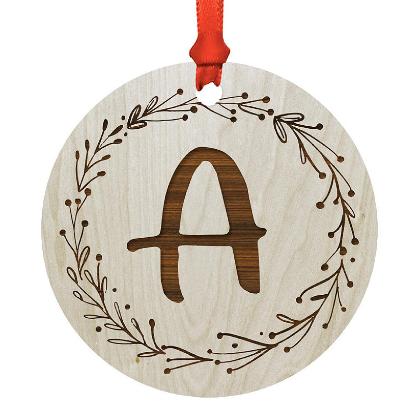 Wood Ornament Wreath Letter A Image