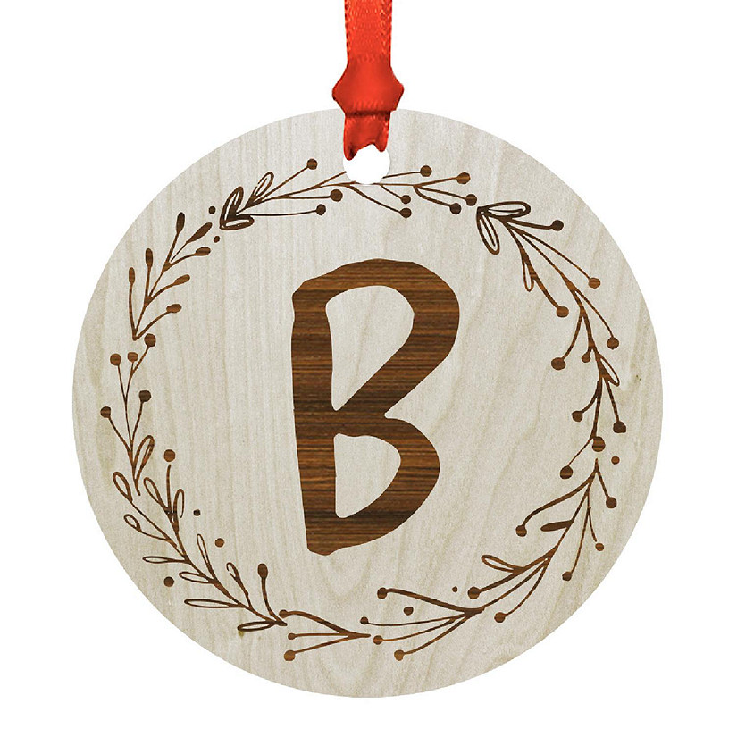 Wood Ornament Wreath Letter B Image