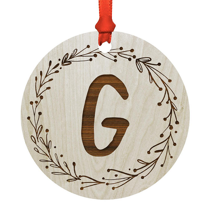 Wood Ornament Wreath Letter G Image