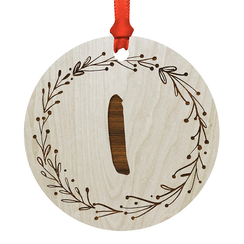 Wood Ornament Wreath Letter I Image