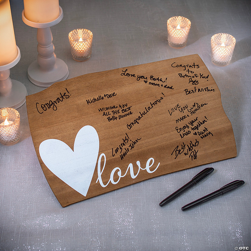 Wood Slice Wedding Guestbook Image