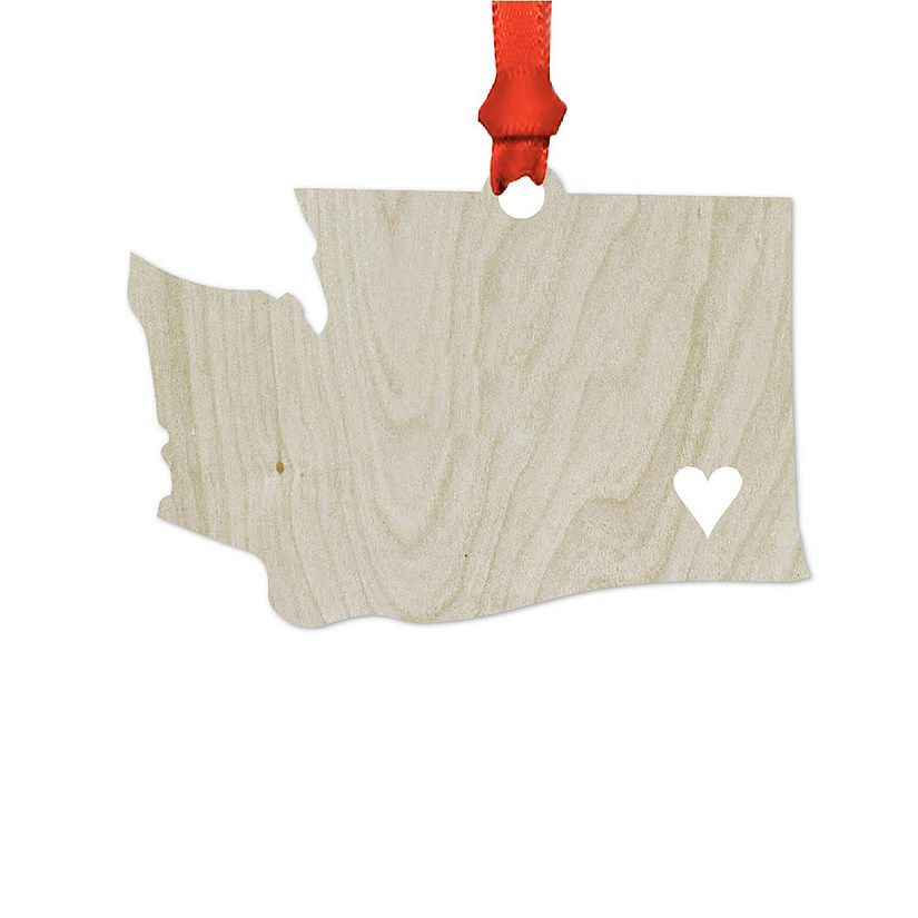 Wood State Christmas Ornament Washington Image