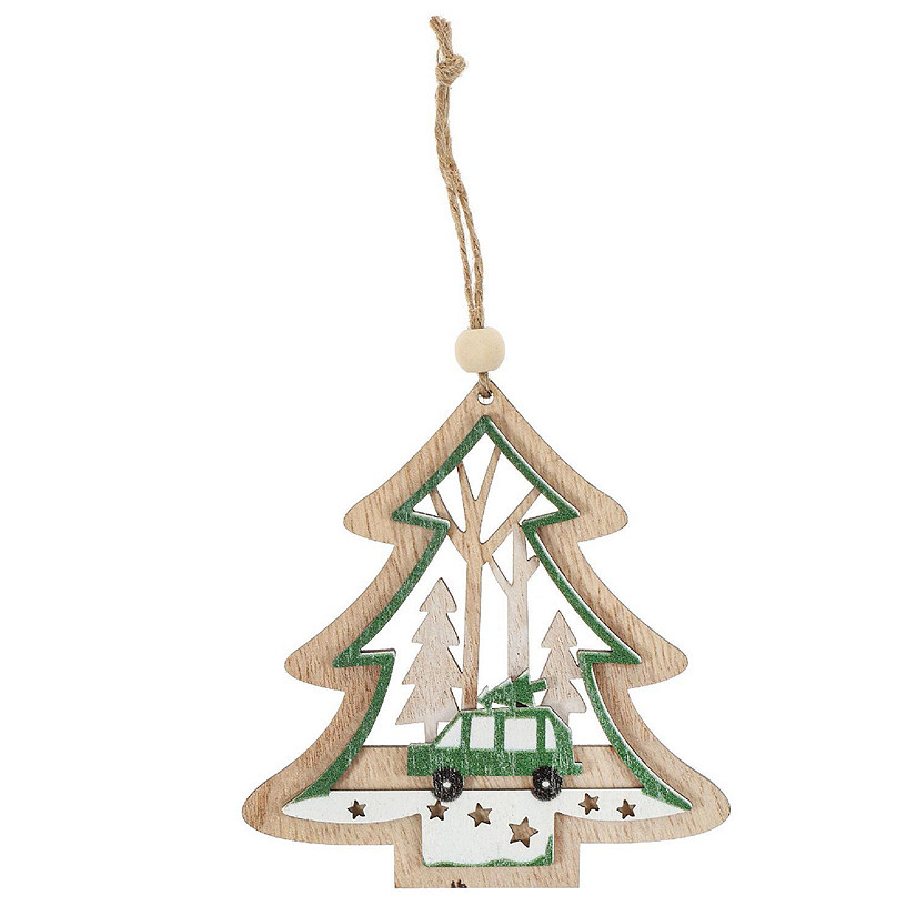 Wooden Christmas Tree Ornament Image