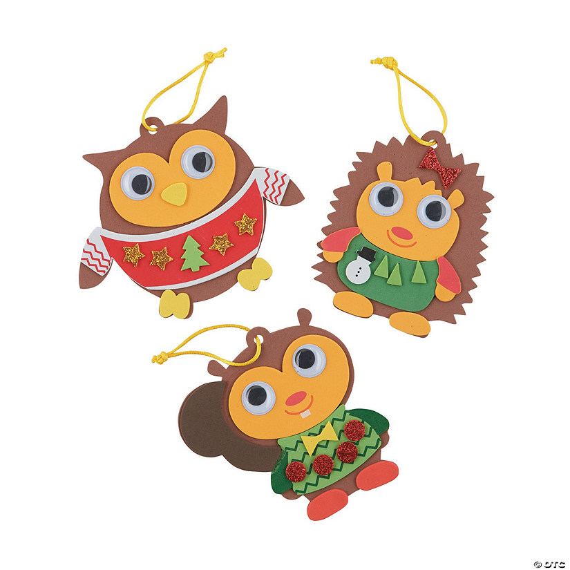 Woodland Critter Ugly Sweater Ornament Craft Kit - Makes 12 Image