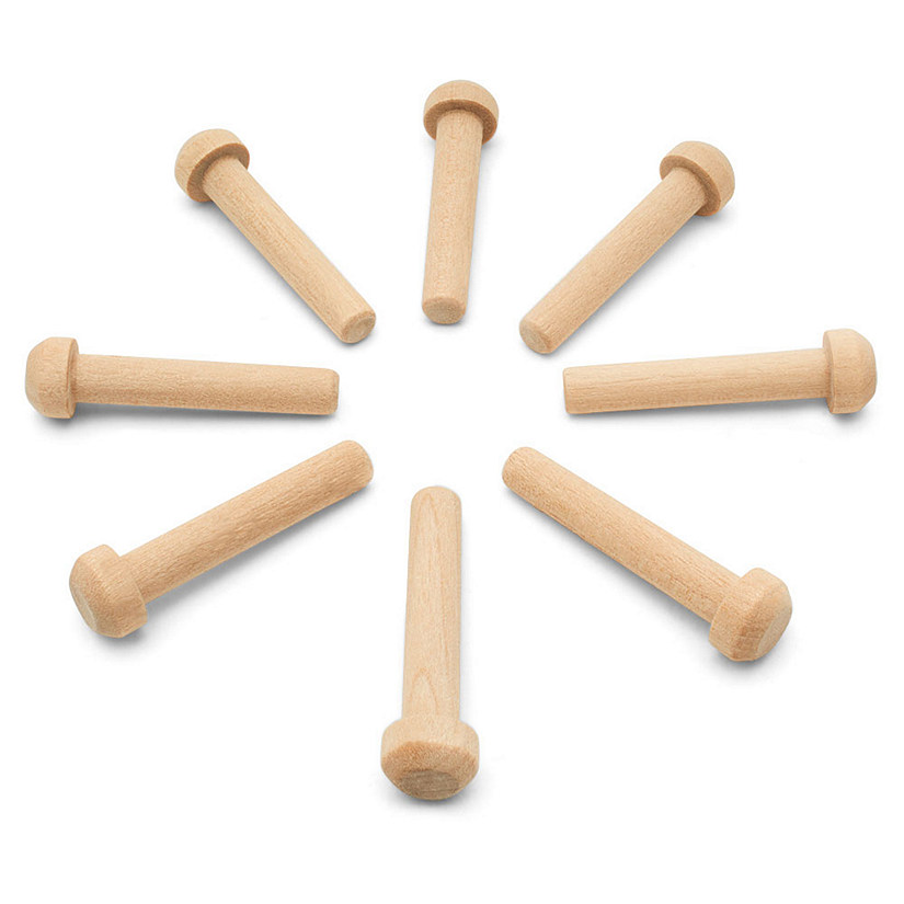 Woodpeckers Crafts, DIY Unfinished Wood 1-3/8" Axle Peg, Pack of 50 Image