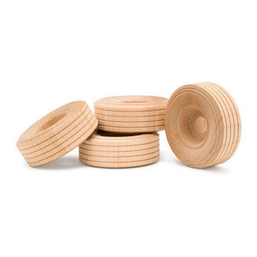 Woodpeckers Crafts, DIY Unfinished Wood 1" Treaded Wheels Pack of 25 Image