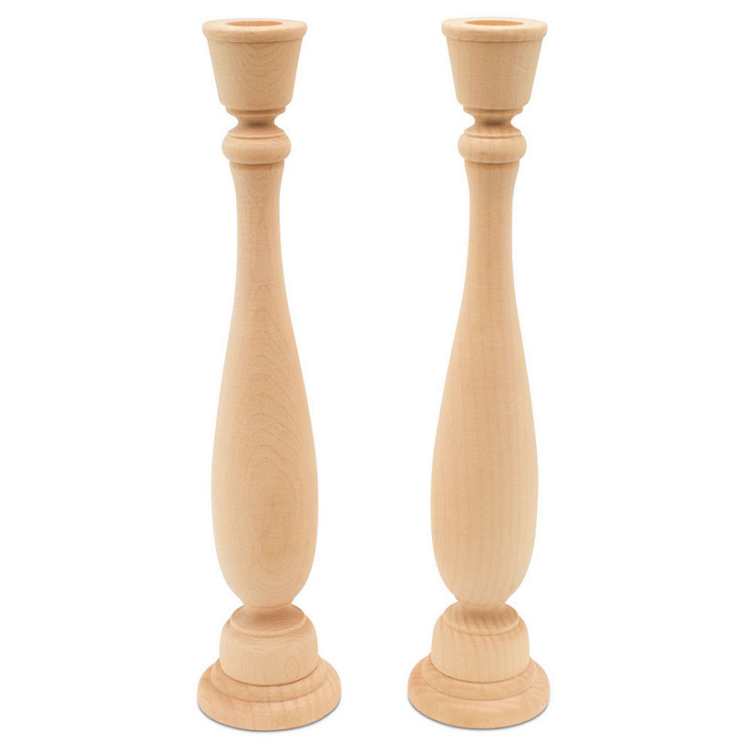 Woodpeckers Crafts, DIY Unfinished Wood 11" Candlestick, Pack of 2 Image