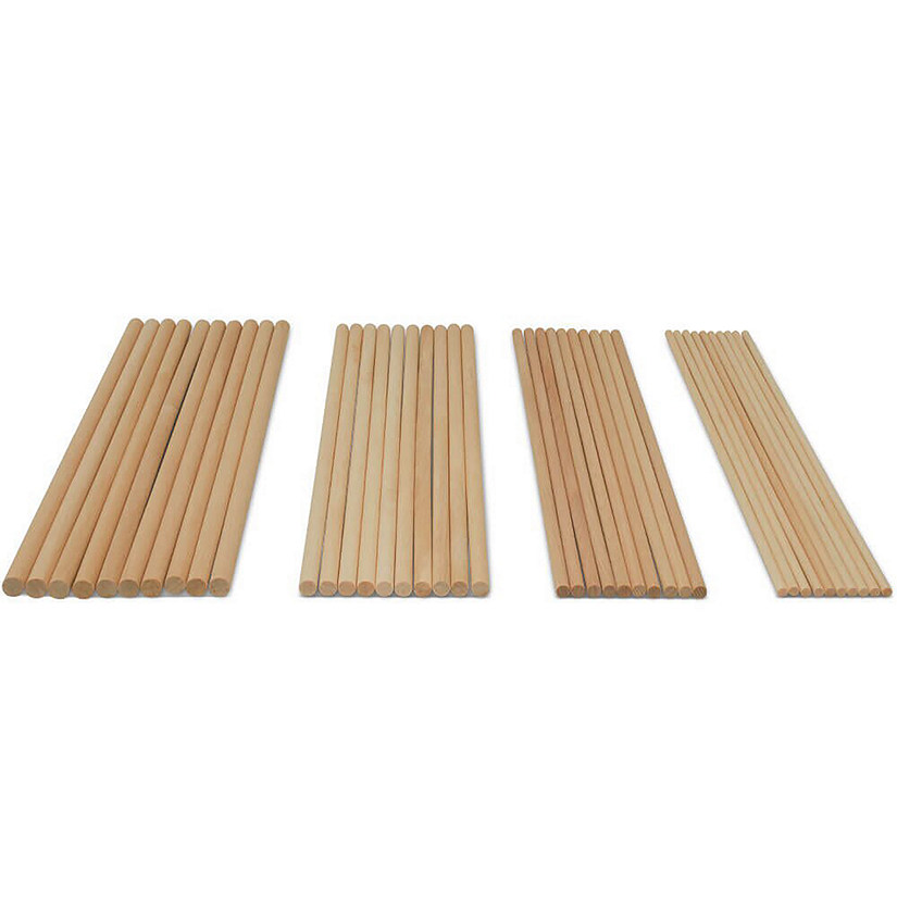 Woodpeckers Crafts, DIY Unfinished Wood 12" Assorted Diameters Dowel Rods, Pack of 160 Image