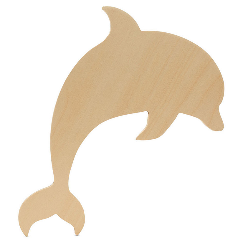 Woodpeckers Crafts, DIY Unfinished Wood 12" Dolphin Cutouts, Pack of 10 Image