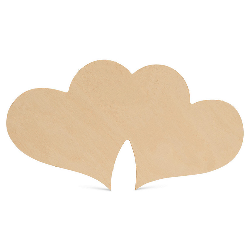 Woodpeckers Crafts, DIY Unfinished Wood 12" Double Heart Cutout, Pack of 12 Image