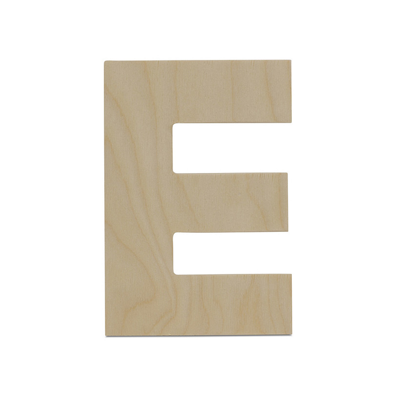 3ct Woodpeckers Crafts, DIY Unfinished Wood 12 Letter E, Pack of 3 Natural