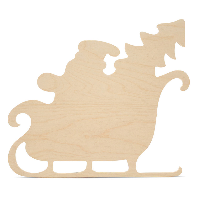 Woodpeckers Crafts, DIY Unfinished Wood 12" Loaded Sleigh Cutout Pack of 12 Image