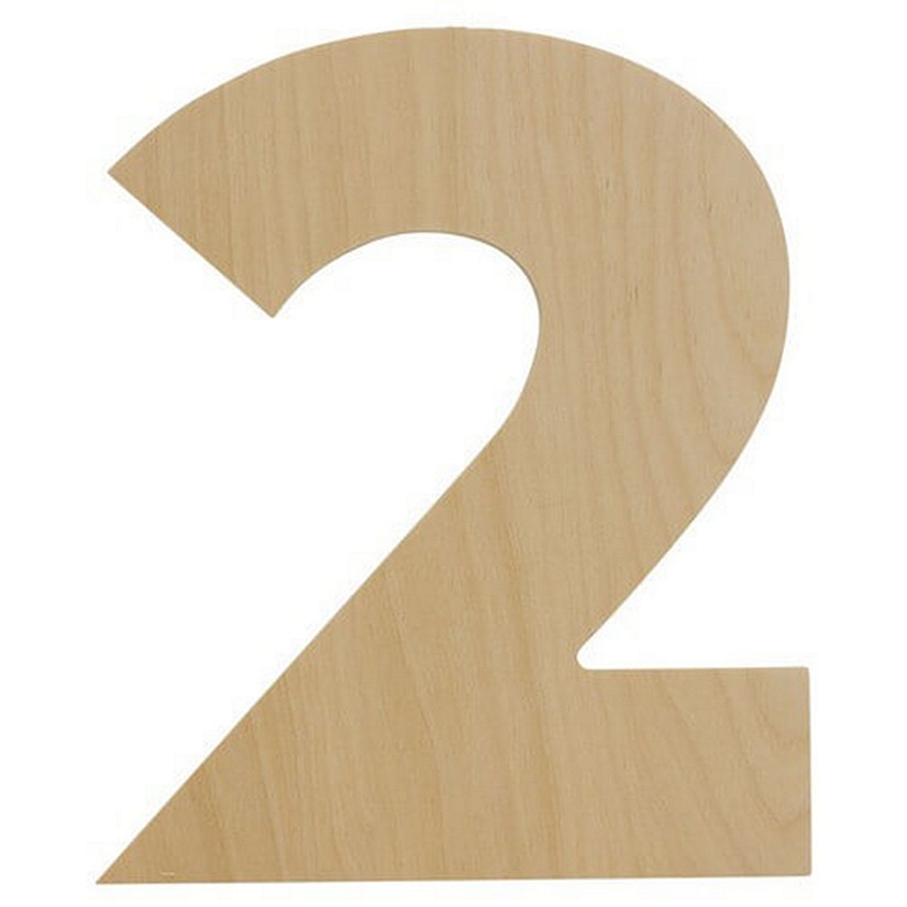 Woodpeckers Crafts, DIY Unfinished Wood 12" Number 2, Pack of 3 Image