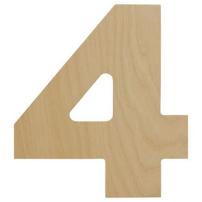 Woodpeckers Crafts, DIY Unfinished Wood 12" Number 4, Pack of 3 Image