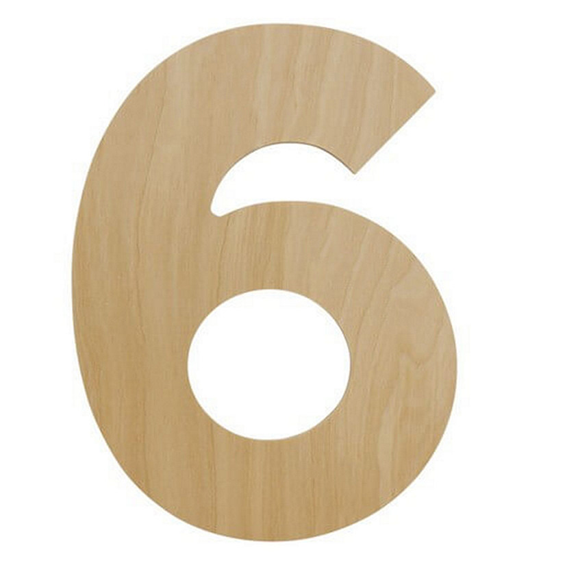Woodpeckers Crafts, DIY Unfinished Wood 12" Number 6, Pack of 5 Image