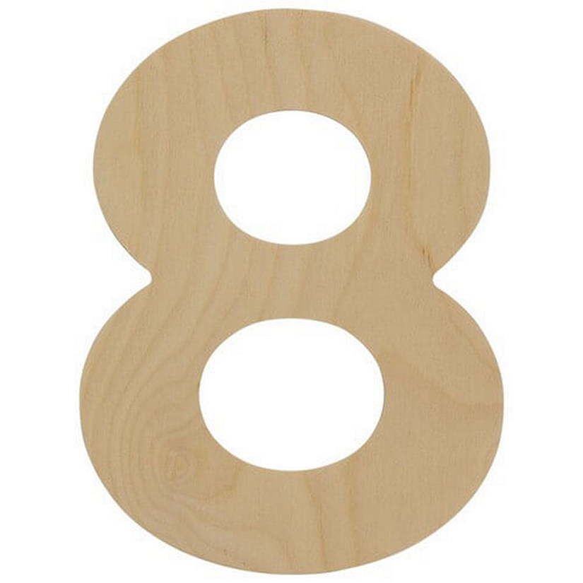 Woodpeckers Crafts, DIY Unfinished Wood 12" Number 8, Pack of 3 Image
