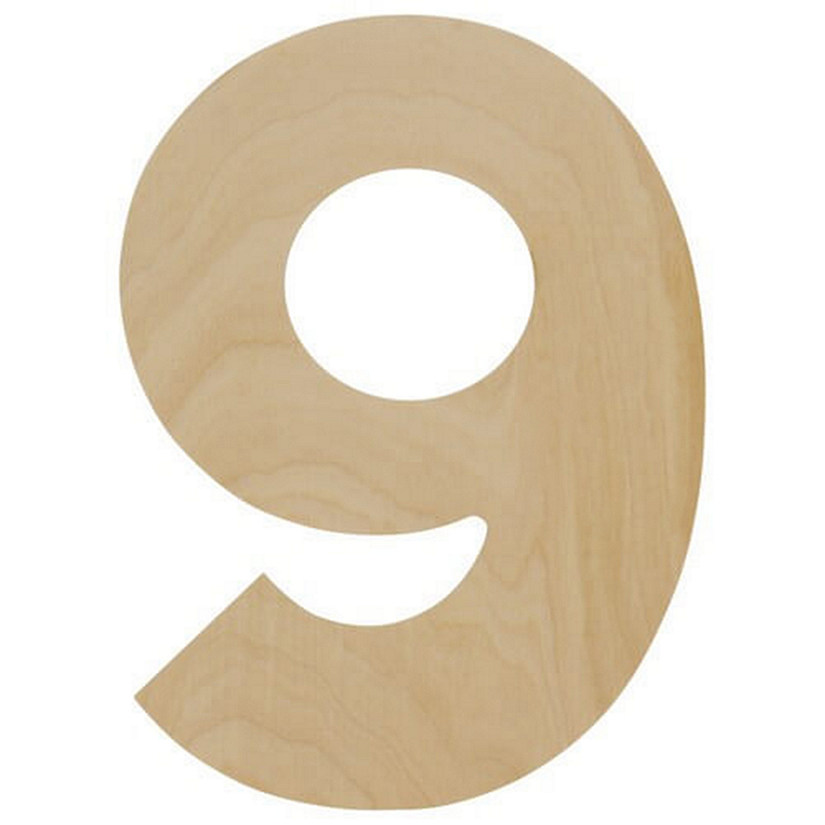 Woodpeckers Crafts, DIY Unfinished Wood 12" Number 9, Pack of 3 Image
