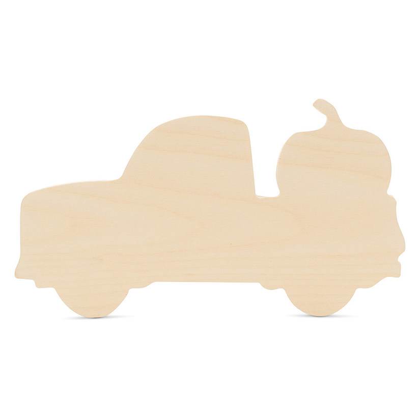 Woodpeckers Crafts, DIY Unfinished Wood 12" Pumpkin Truck Cutout Pack of 3 Image