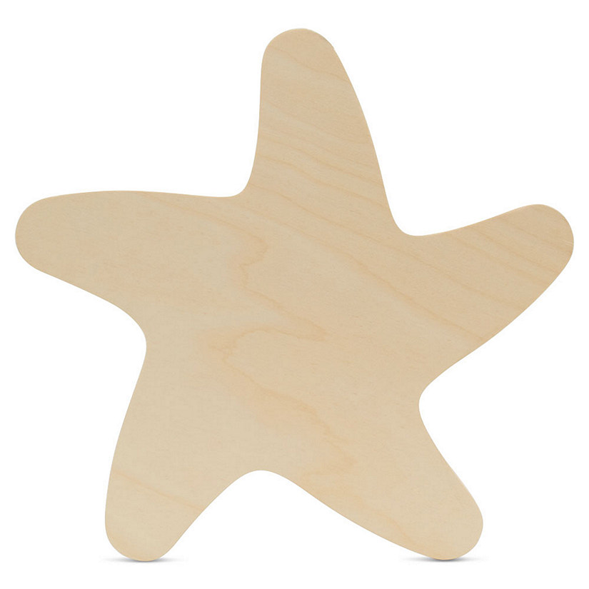 Woodpeckers Crafts, DIY Unfinished Wood 12" Starfish Cutouts, Pack of 10 Image