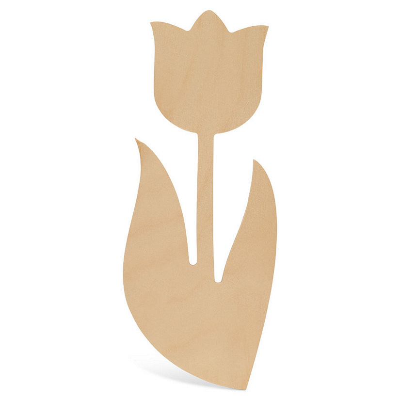 Woodpeckers Crafts, DIY Unfinished Wood 12" Tulip Cutout, Pack of 12 Image