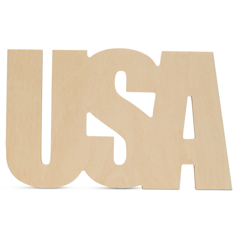 Woodpeckers Crafts, DIY Unfinished Wood 12" USA Cutouts, Pack of 10 Image