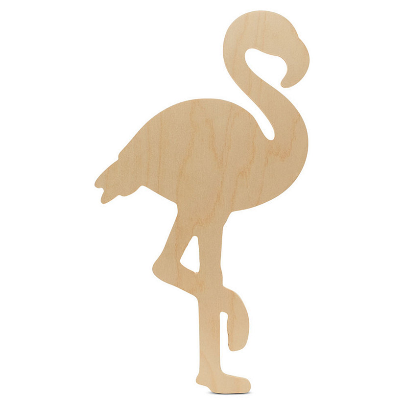 Woodpeckers Crafts, DIY Unfinished Wood 16" Flamingo Cutouts, Pack of 2 Image