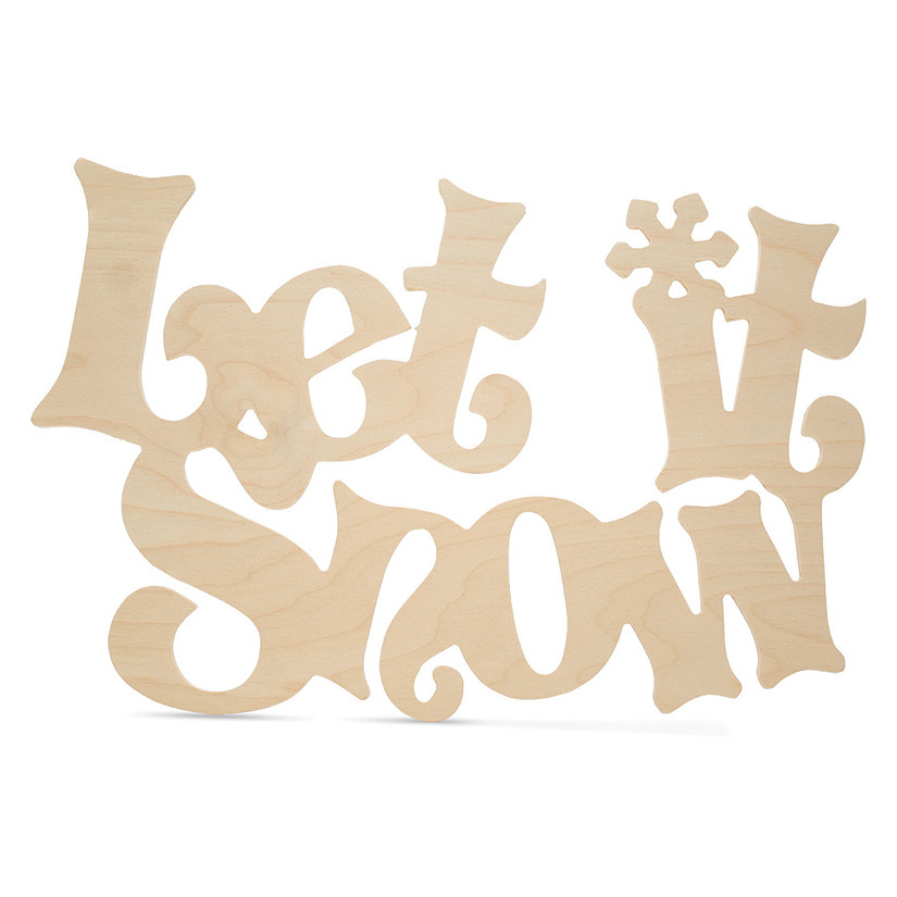 Woodpeckers Crafts, DIY Unfinished Wood 18" Let it Snow Cutout Pack of 12 Image