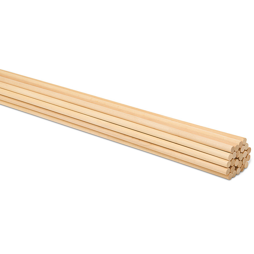 Woodpeckers Crafts, DIY Unfinished Wood 24" x 3/8" Dowel Rods, Pack of 25 Image