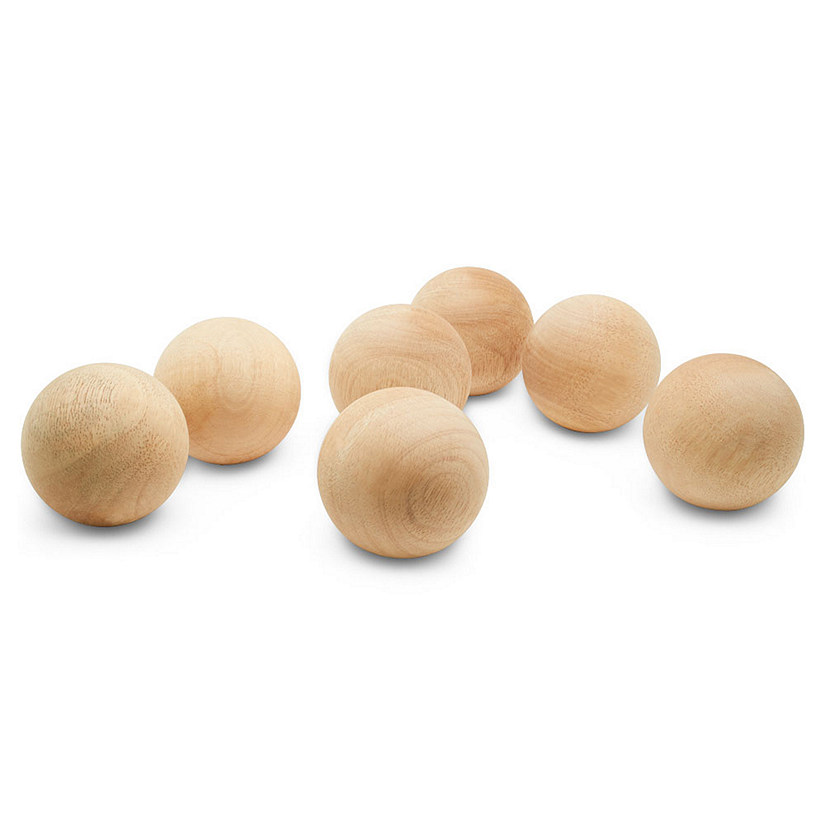 10ct Woodpeckers Crafts, DIY Unfinished Wood 3 Ball, Pack of 10 Natural