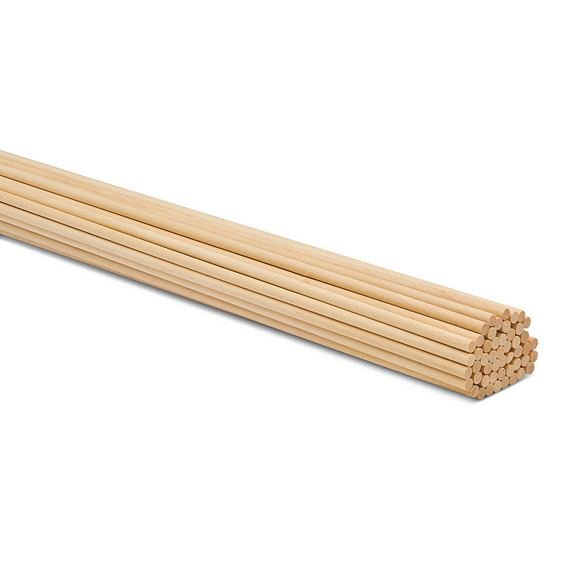 Woodpeckers Crafts, DIY Unfinished Wood 36" x 3/16" Dowel Rods, Pack of 50 Image