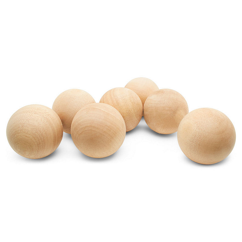 3-1/2 inch Round Wooden Balls for Crafts Bag of 3 Unfinished and Smooth  Round Birch Hardwood Balls and Wooden Spheres by Woodpeckers 