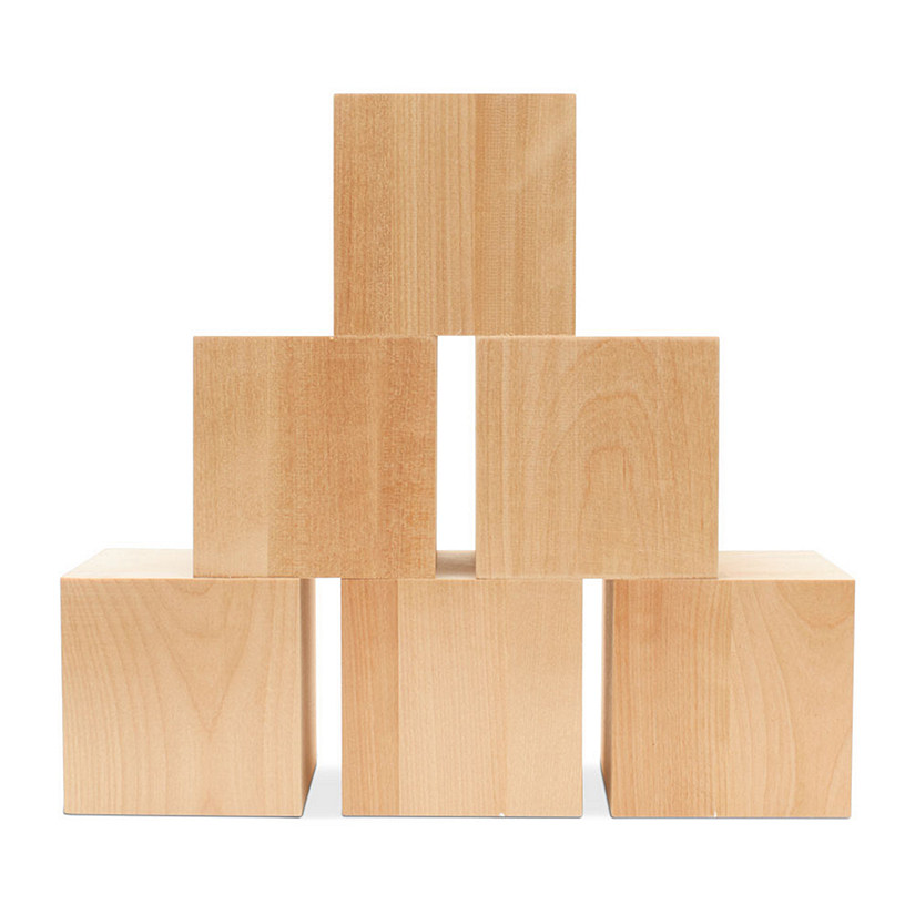 Woodpeckers Crafts, DIY Unfinished Wood 4" Cube, Pack of 3 Image