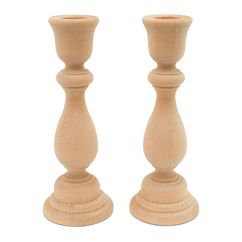 Woodpeckers Crafts, DIY Unfinished Wood 6-3/4" Candlestick, Pack of 10 Image
