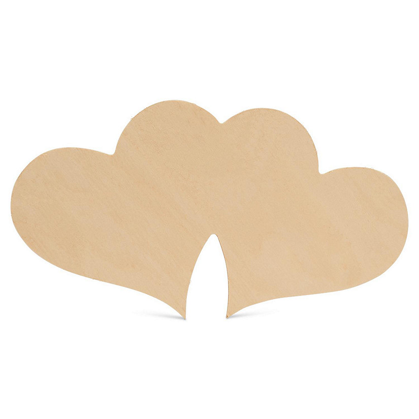 Woodpeckers Crafts, DIY Unfinished Wood 8" Double Heart Cutout, Pack of 6 Image