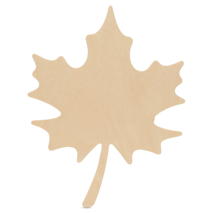 Woodpeckers Crafts, DIY Unfinished Wood 8" Maple Leaf Cutout Pack of 12 Image