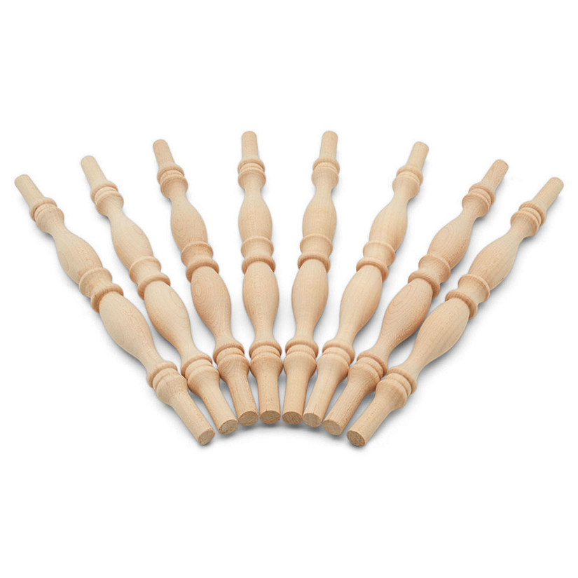 Woodpeckers Crafts, DIY Unfinished Wood 9" Birch Spindle, Pack of 12 Image