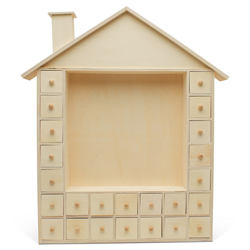 Woodpeckers Crafts, DIY Unfinished Wood  Scene House Advent Calendar Image