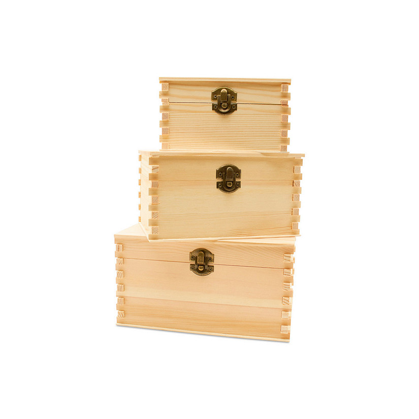 Woodpeckers Crafts, DIY Unfinished Wood Set of 3 Nesting Boxes, Pack of 5 Image