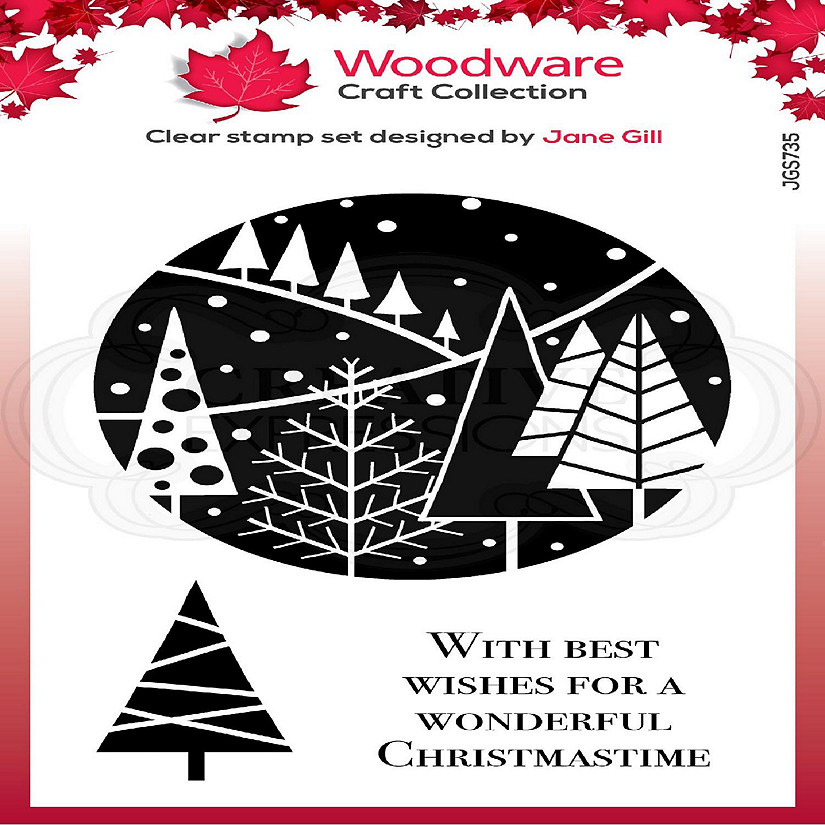 Woodware Craft Collection Festive Circle 4 in x 6 in Stamp Image