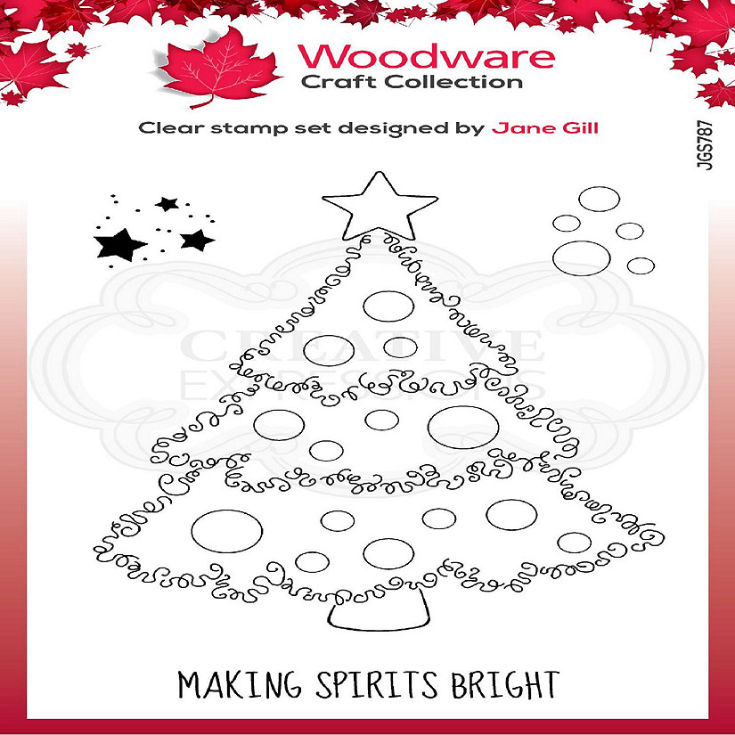 Woodware Craft Collection Woodware Clear Singles Festive Fuzzies  Christmas Tree 4 in x 6 in Stamp Image