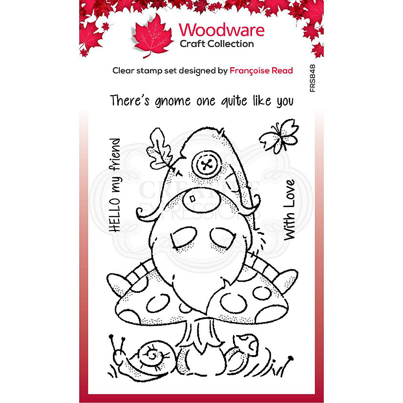 Woodware Craft Collection Woodware Clear Singles Forest Gnome 4 in x 6 in Stamp Image