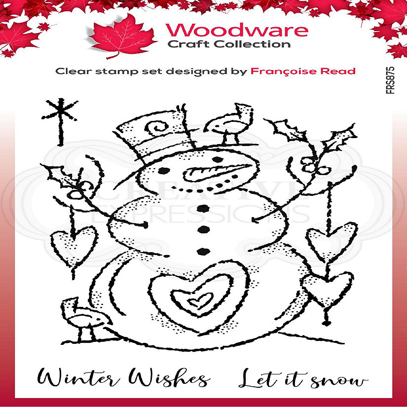 Woodware Craft Collection Woodware Clear Singles Loving Snowman 4 in x 6 in Stamp Image