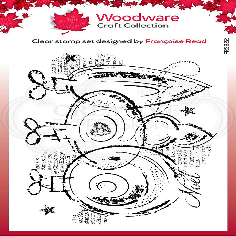 Woodware Craft Collection Woodware Clear Singles Three Baubles 4 in x 6 in Stamp Image