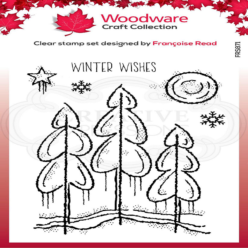 Woodware Craft Collection Woodware Clear Singles Winter Trees 4 in x 6 in Stamp Image